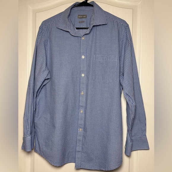 Michael Kors Blue Checkered Shirt - Picture 1 of 9